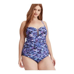 Torrid tankini swimsuit top Torrid 2 -2X lattice front In Space Geo Whimsigoth